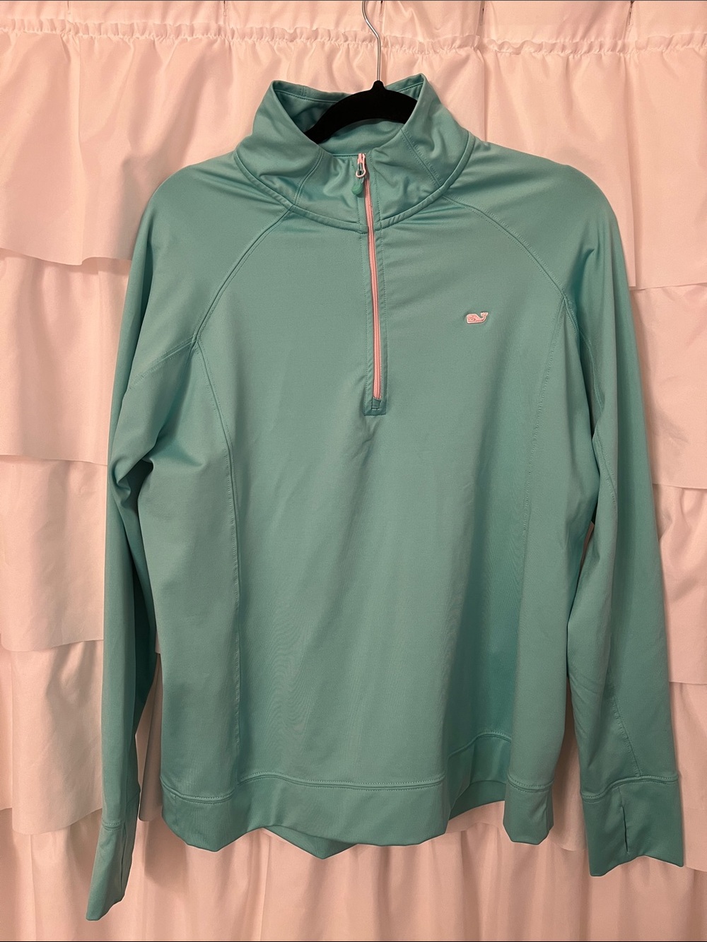 Vineyard Vines Mint Aqua Quarter-Zip Swim Coverup